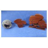 Wooden Puzzle Box, Hand Carved (missing a piece)