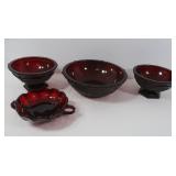 Avon Cape Cod Ruby Red Glassware Two Footed
