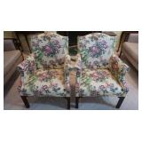 Pair of Chintz Fabric Hickory Chair Company