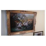 Large Gold Framed Oil Painting by Pisarski--49" x