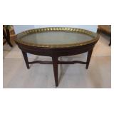 Glass Topped Coffee Table w/Mahogany or Cherry