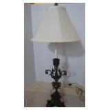 Metal Filagree Table Lamp--35" H