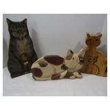 Wooden Cat Lot of 4