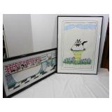 Framed/Matted Magic Temper Paint Paintings--By