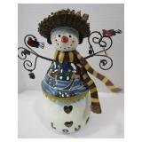 12 Inch Metal Snowman
