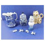 Home Decor Lot-- Staffordshire Ironstone Pitcher,