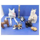 Decorative Cat Lot--Handpainted, Handcrafted,