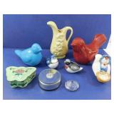 Home D?cor Lot--Ceramic Bird, Lighted Display and