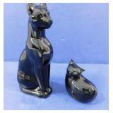 Baccarat Onyx Cat and Kitten