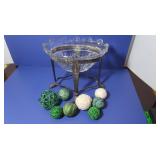 Home D?cor Metal Bowl Holder w/11" Long Glass