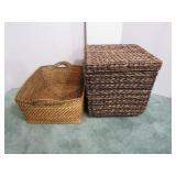 Large Baskets, 1 Lidded, Excellent Condition
