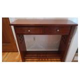 Small Stickely Sofa Table--Two Drawers and One