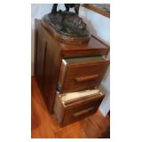 2 Drawer Oak File Cabinet--Legal Size w/Key--18