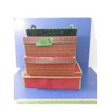 3 Christmas Ornament Boxes (Only), Snowman Tray