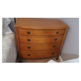 Hickory and White Tiger Maple Bow Front Dresser,