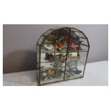 Glass Curio Cabinet (Small 12x13x4) w/ Porcelain