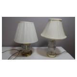 Vanity Lamps, Glass w/ Shade, 1-15", 1-13" Tall