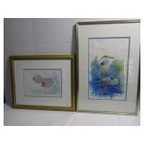 Framed/Matted/Signed Watercolors 1-K. Miller