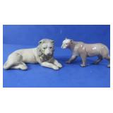 Lladro Male and Female Lion&Calendar