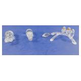 Swarovski Crystal Miniatures (4)--Rhino, Hippo