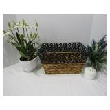 Home D?cor Lot--Artificial Plants, Basket and