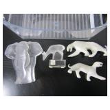 Crstal Lalique Paris Deer, Glass Elephant-Mats