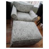 Arhaus Oversized Upholstered Chair w/Ottoman on