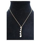 14K 16" Chain w/Pearl Pendant-3.2g