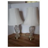 2 Table Lamps w/Glass Base
