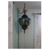 Vintage 3 Way Hanging Lamp-Brass-28"L