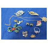 Cstume Jewerly-Pins,Earrings, Pendant Sets