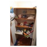 Contents of Closet-Sewing Basket, Dust Mops &more