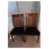 2 Wood Chairs w/Padded Seat