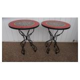 2 Outdoor Round Tile Top Tables