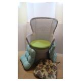 Wicker Swivel Chair-40"Hx29"W(back)x18"D