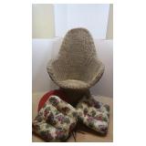 Wicker Chair-41"Hx29"Wx24"D w/Cushions