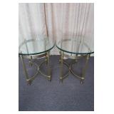 2 Glass Top End Tables-21 1/2x27"