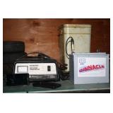 Battery Charger, Parts Bin, and other contents