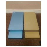 4 empty metal slide photo boxes