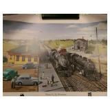 2 Larry Fisher signed prints & train misc