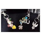 Lot of Three Key Chains with Charms