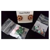 Lot of assorted colorful stud earrings - 9 pairs