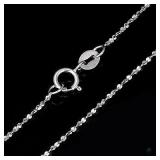 Platinum Over 0.925 Sterling Silver Necklace Chain