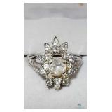 Dinner Ring with ~19 white stones