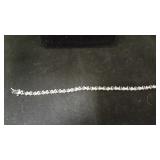 10K White Gold 7" Bracelet with Sapphires and Dia