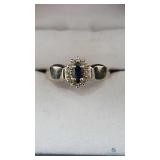 10K White Gold with Sapphires and Diamonds