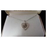 Sterling Silver 18" Necklace with Heart and Snowf