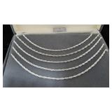 Five Piece Stamped Sterling Silver Necklace Set