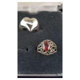 Set of Two Rings - (1) Stamped Sterling Silver Hea