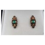 Black Hills Style Stamped Sterling Silver Earrings